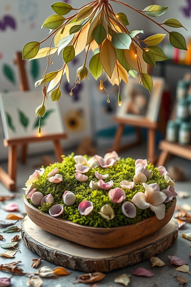 14 Whimsical Art Studio Ideas Inspired by Alice's Adventures 10 cozy moss petal retreat