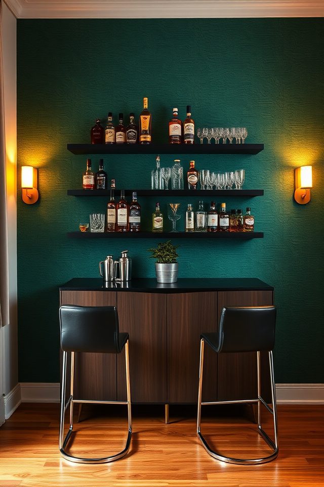 18 Inspiring Home Bar Decor Ideas for Perfect Summer Cocktails 16 create striking focal point