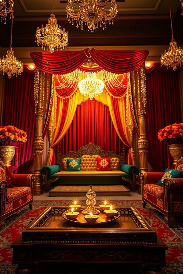 13 Desi Wedding Decor Inspirations for a Vibrant National Cousins Day 12 dazzling intricate mirror work