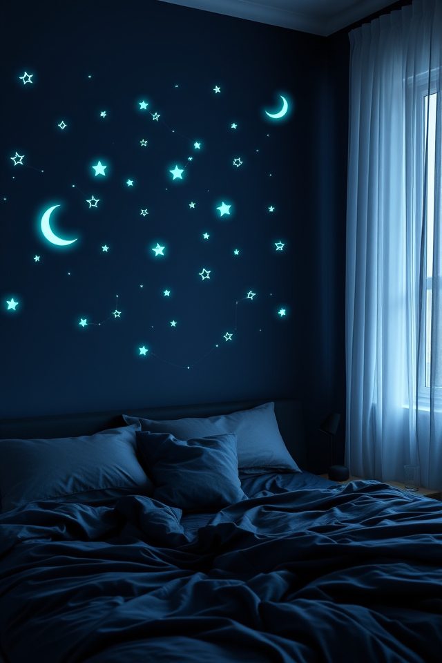 19 Dreamy Celestial Bedroom Ideas to Bring the Night Sky Indoors 8 dreamy starlit glow decals