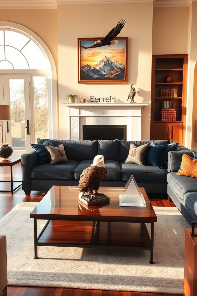 15 Patriotic Living Room Decor Ideas for July 4th 9 eagle themed patriotic home decor