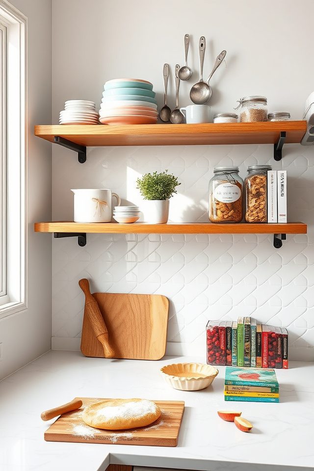 16 Delightful Kitchen Decor Ideas for Those Who Love to Bake 2 easy access open shelving
