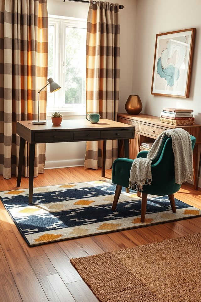 17 Home Office Decor Inspirations for National Workaholics Day 16 eclectic patterns and textures