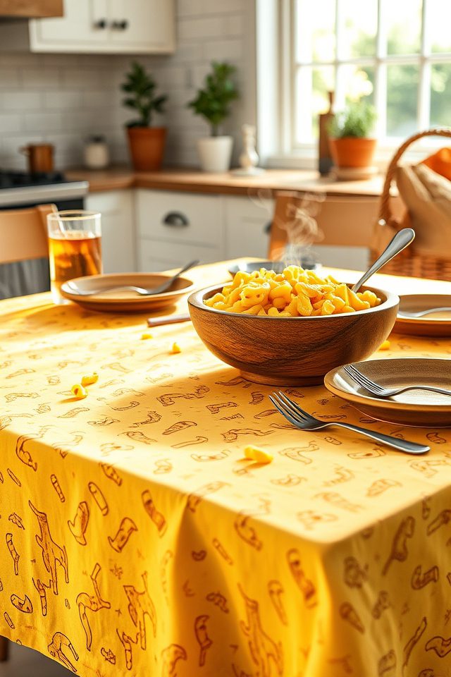 17 Kitchen Decor Ideas to Celebrate National Mac and Cheese Day 12 festive cheesy macaroni patterns