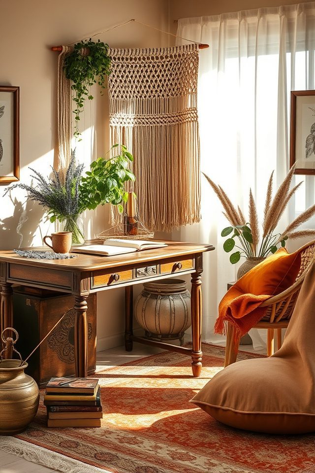 17 Home Office Decor Inspirations for National Workaholics Day 8 free spirit boho bliss