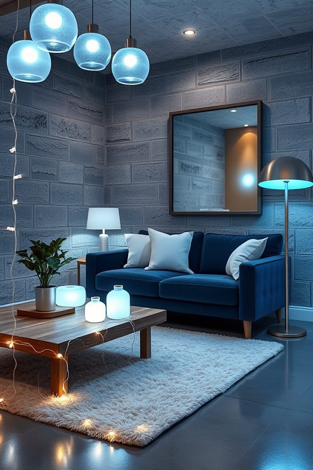 12 Basement Room Decor Ideas for a Cool National Ice Cream Day Retreat 4 frosty led basement accents