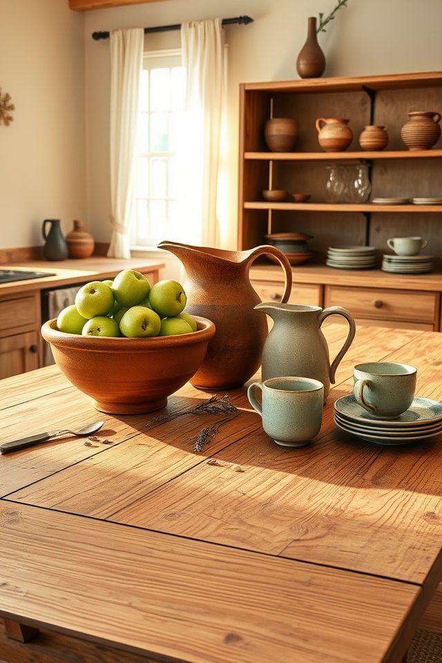 20 Charming Farmhouse Decor Ideas Celebrating Country Spirit 13 handmade pottery farmhouse charm