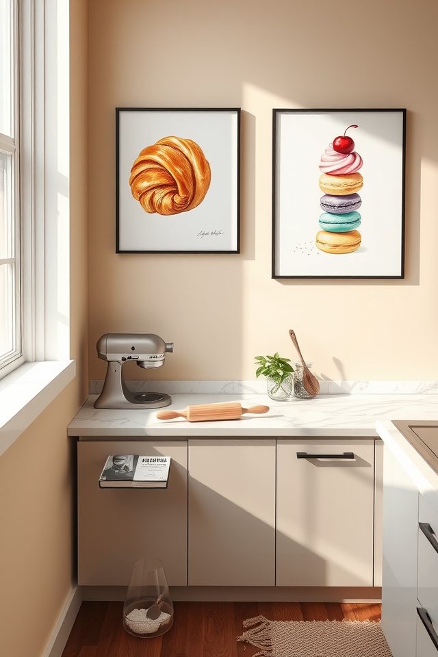 16 Delightful Kitchen Decor Ideas for Those Who Love to Bake 15 hang pastry inspired artwork