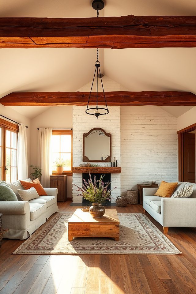 20 Charming Farmhouse Decor Ideas Celebrating Country Spirit 15 highlight exposed wooden beams