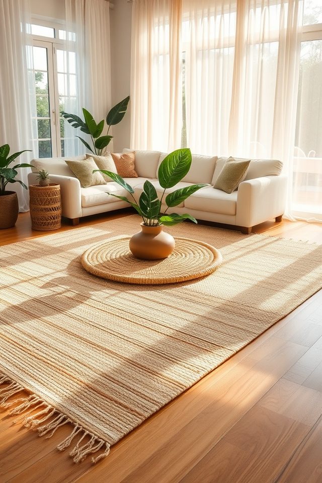 19 Tropical Living Room Decor Ideas to Bring Hawaiian Bliss Home 6 layer textured rugs tropically