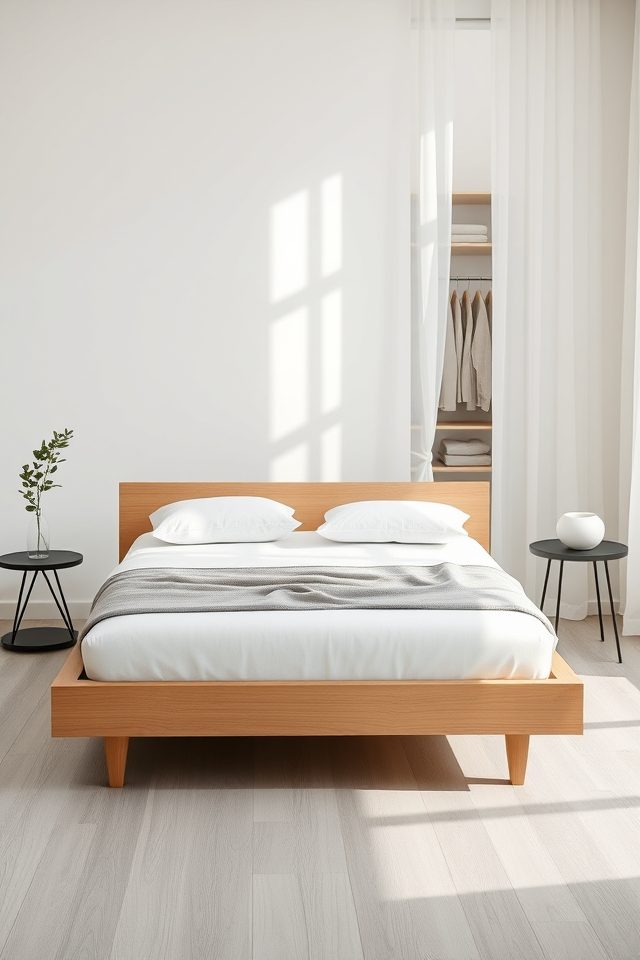 17 Minimalist Bedroom Decor Ideas for a Calm and Serene Retreat 3 low profile minimalist bed frame