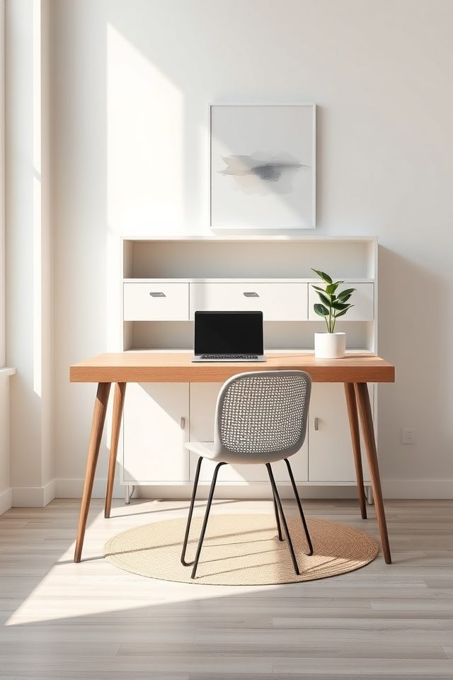 17 Home Office Decor Inspirations for National Workaholics Day 1 minimalist design enhances focus