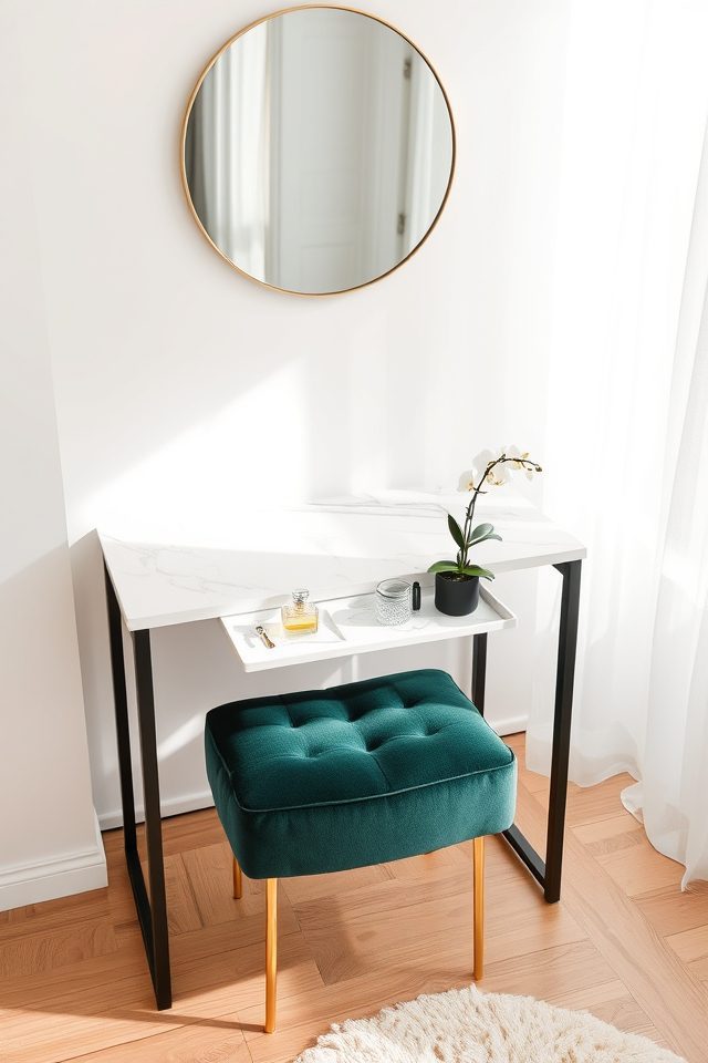 16 Glamorous Vanity Setup Ideas for Your Aesthetic Bedroom 4 modern luxury marble vanity