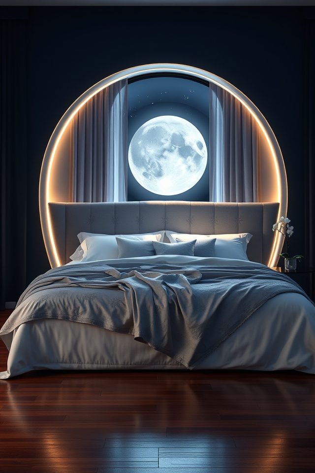 19 Dreamy Celestial Bedroom Ideas to Bring the Night Sky Indoors 18 moonlit led headboard designs