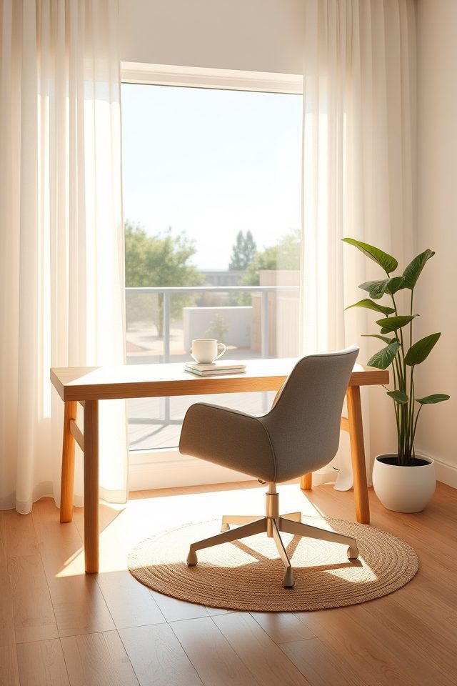 17 Home Office Decor Inspirations for National Workaholics Day 17 natural light and plants