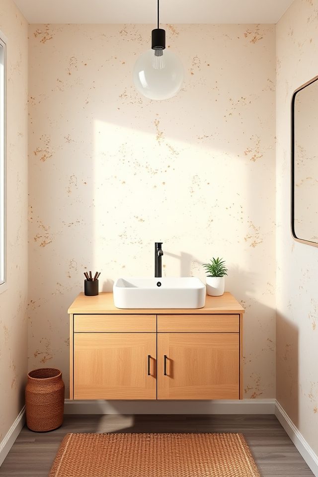 18 Bathroom Wallpaper Ideas to Celebrate National Vanilla Ice Cream Day 6 natural vanilla bean speckles