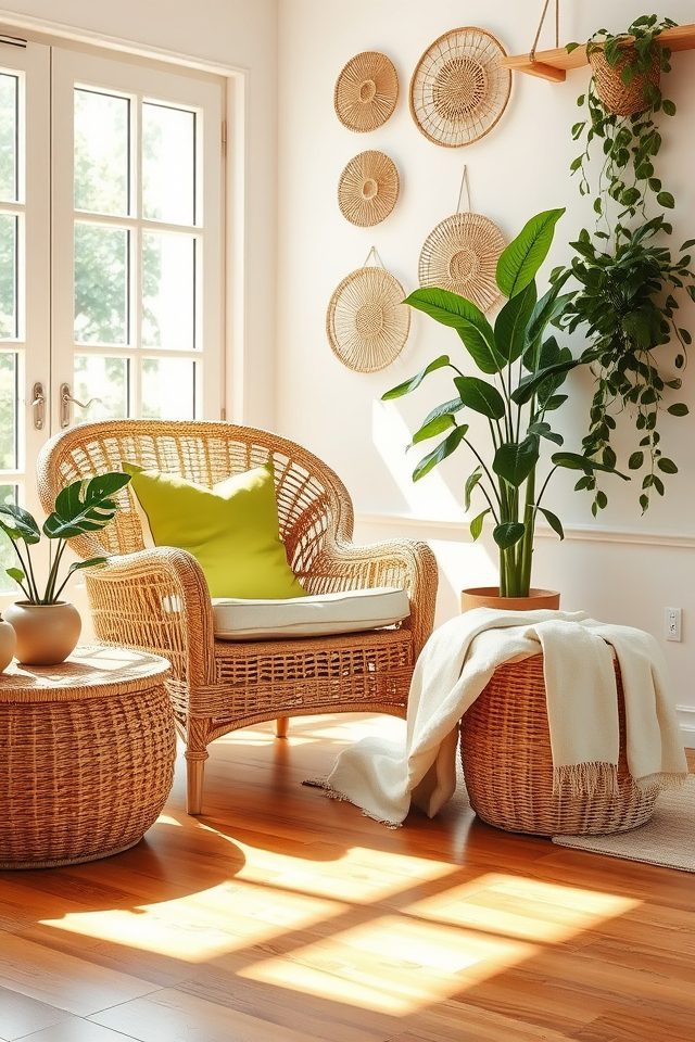 19 Tropical Living Room Decor Ideas to Bring Hawaiian Bliss Home 7 opt for wicker accents