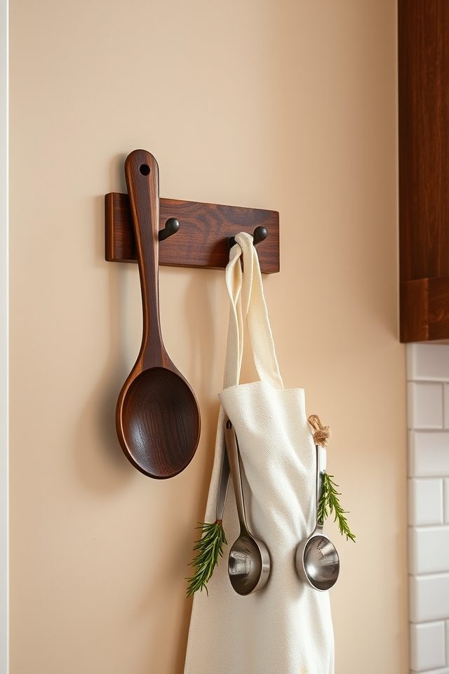 17 Kitchen Decor Ideas to Celebrate National Mac and Cheese Day 11 pasta spoon wall hooks
