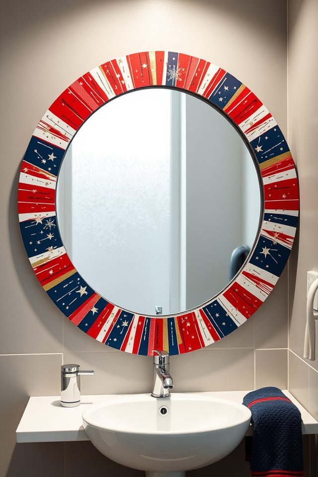 14 Patriotic Bathroom Decor Ideas for July 9 patriotic firework starburst frame