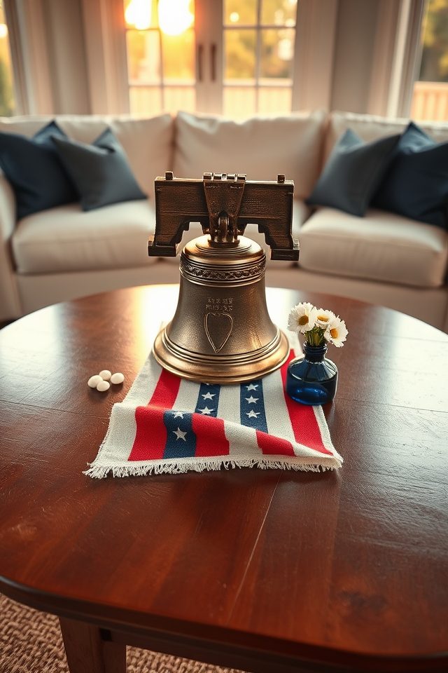 15 Patriotic Living Room Decor Ideas for July 4th 11 patriotic liberty bell centerpiece