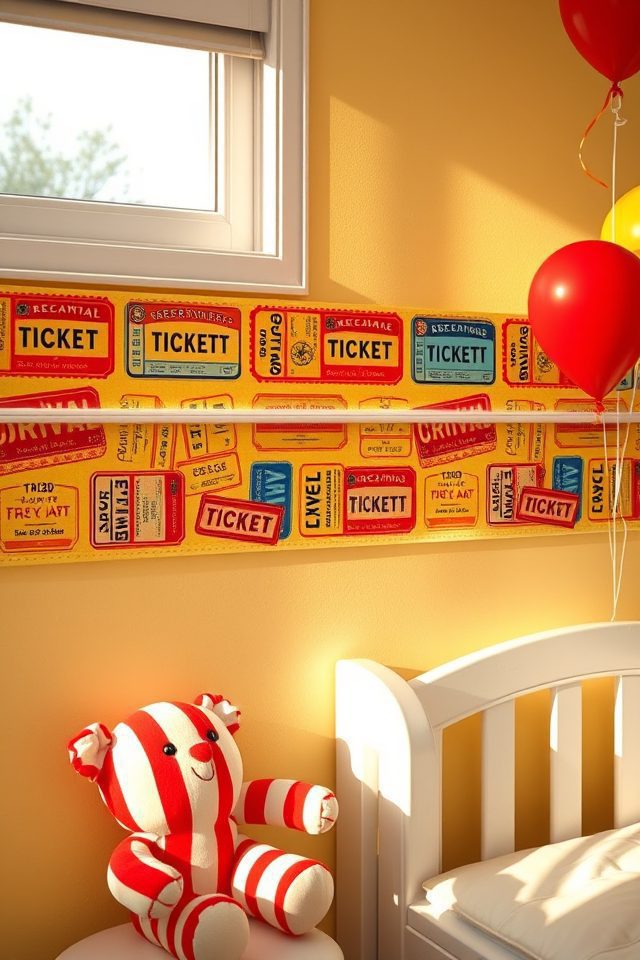 15 Playful Carnival-Themed Kids Room Decor Ideas for Endless Fun 7 playful carnival ticket border