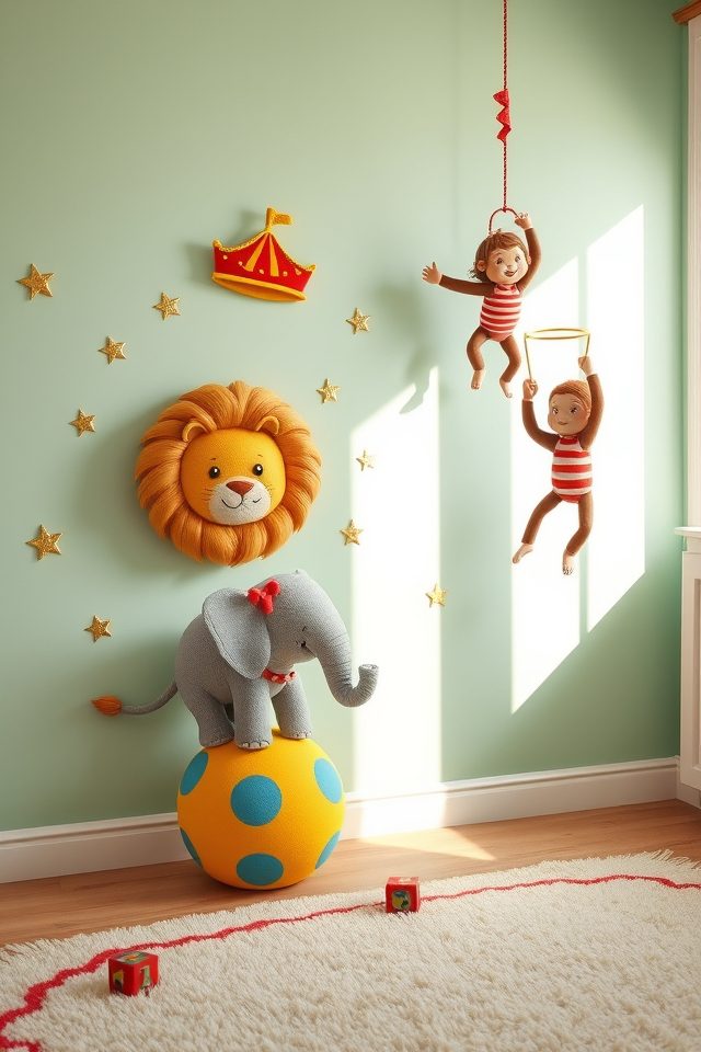 15 Playful Carnival-Themed Kids Room Decor Ideas for Endless Fun 4 playful circus animal decals