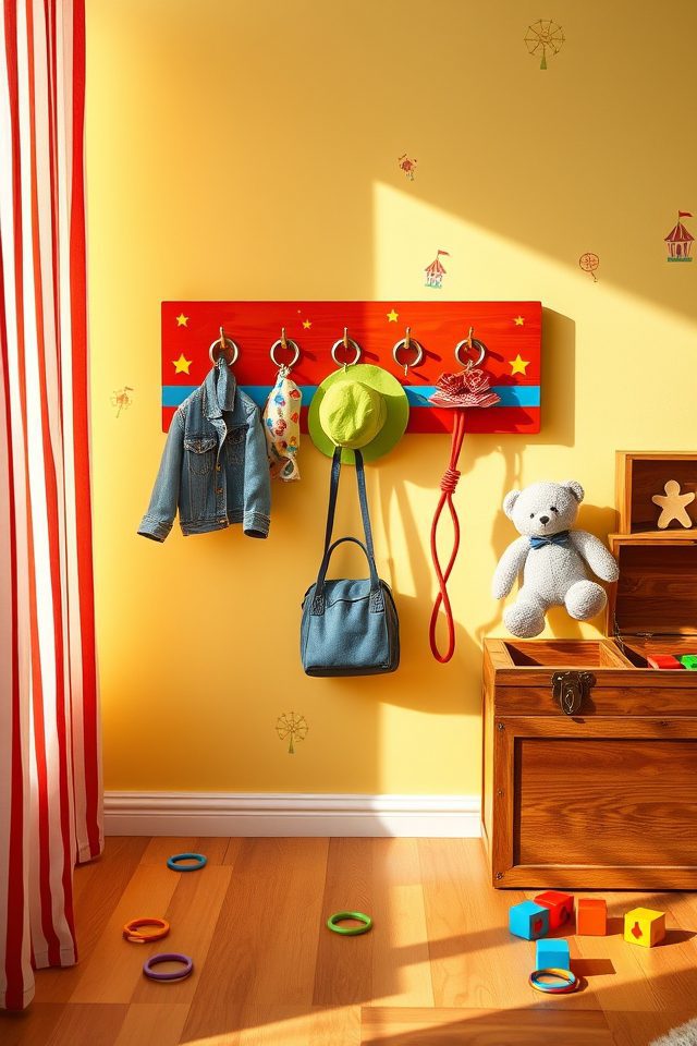 15 Playful Carnival-Themed Kids Room Decor Ideas for Endless Fun 13 playful ring toss organizer