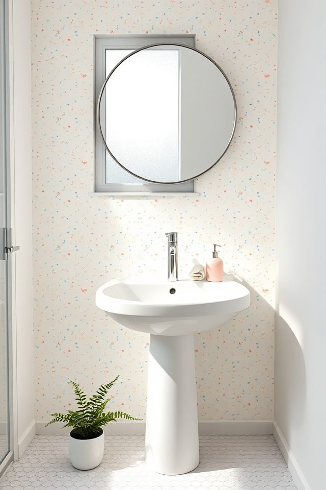 18 Bathroom Wallpaper Ideas to Celebrate National Vanilla Ice Cream Day 14 playful vanilla sprinkle dots