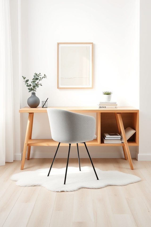 17 Home Office Decor Inspirations for National Workaholics Day 9 serene nordic minimalist design