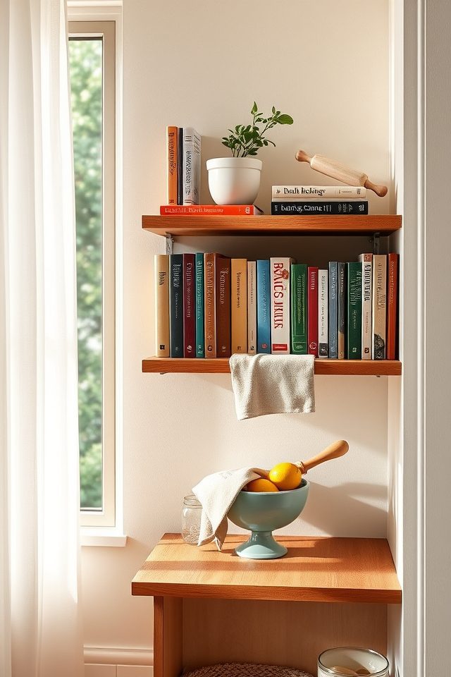 16 Delightful Kitchen Decor Ideas for Those Who Love to Bake 9 showcase baking books creatively