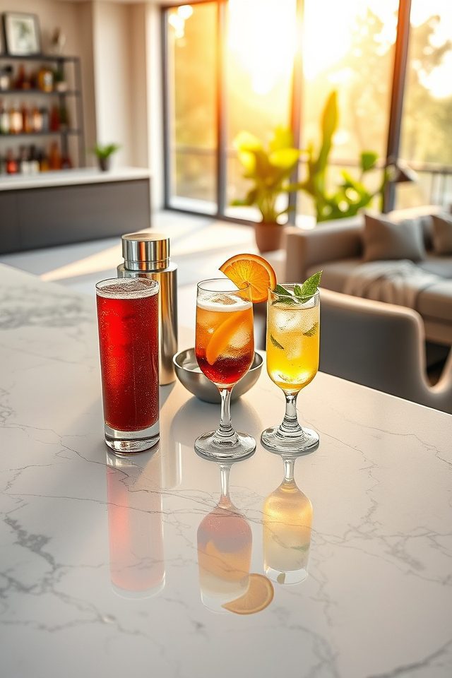 18 Inspiring Home Bar Decor Ideas for Perfect Summer Cocktails 8 sleek marble countertop elegance