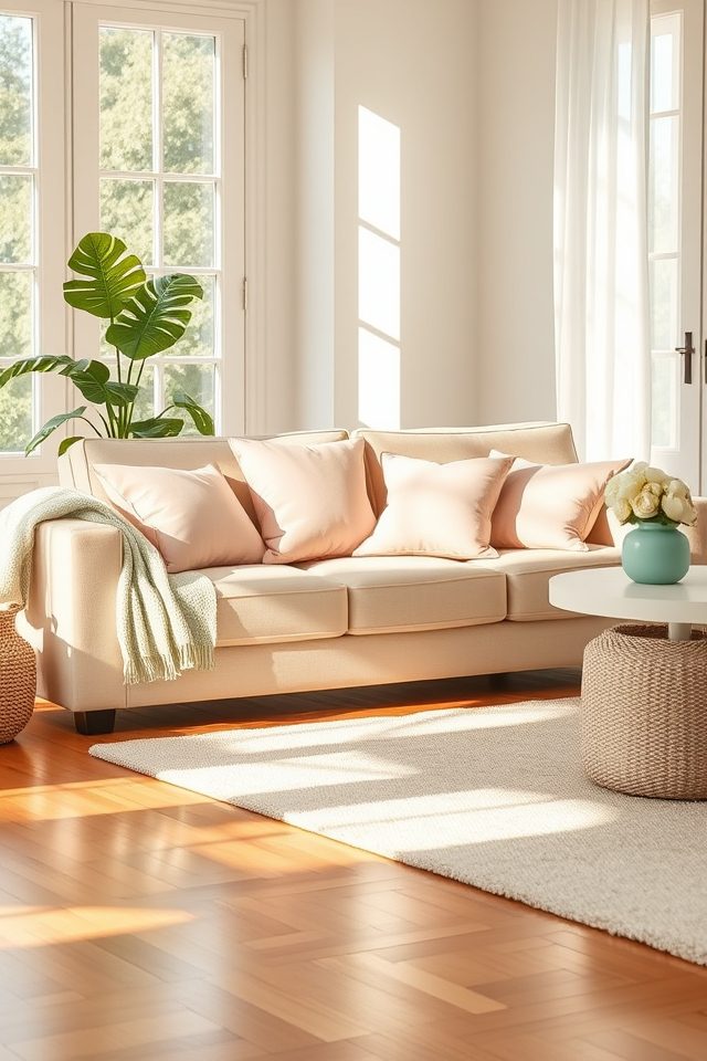 15 Pastel Summer Living Room Ideas 2 soft romantic pastel pillows