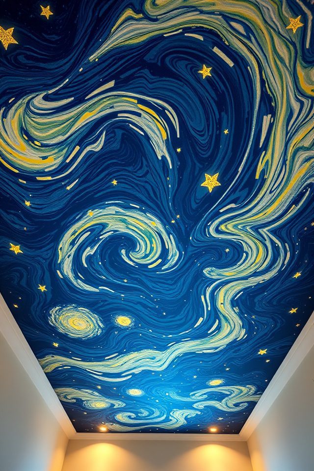 14 Art Studio Decor Ideas Inspired by National Moon Day 4 starry night glow ceiling