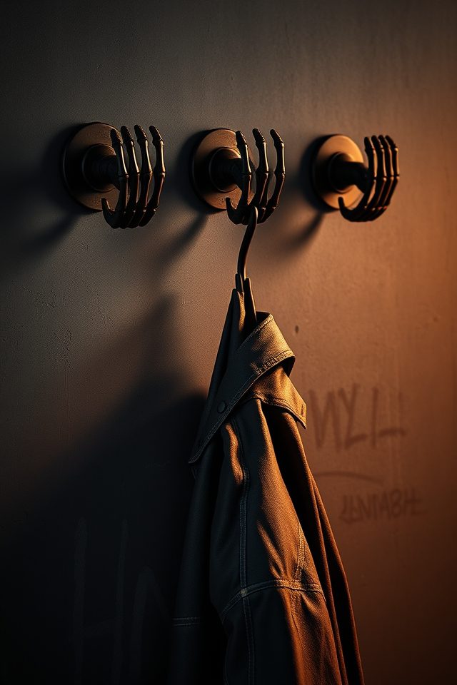 16 Edgy Tattoo-Inspired Decor Ideas for an Artistic Bedroom 11 tattoo inspired skeleton hand hooks