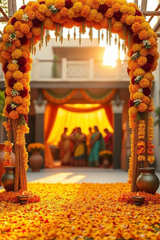 13 Desi Wedding Decor Inspirations for a Vibrant National Cousins Day 1 traditional marigold wedding joy