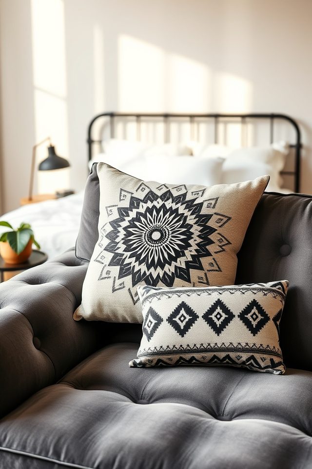 16 Edgy Tattoo-Inspired Decor Ideas for an Artistic Bedroom 4 tribal tattoo inspired pillows