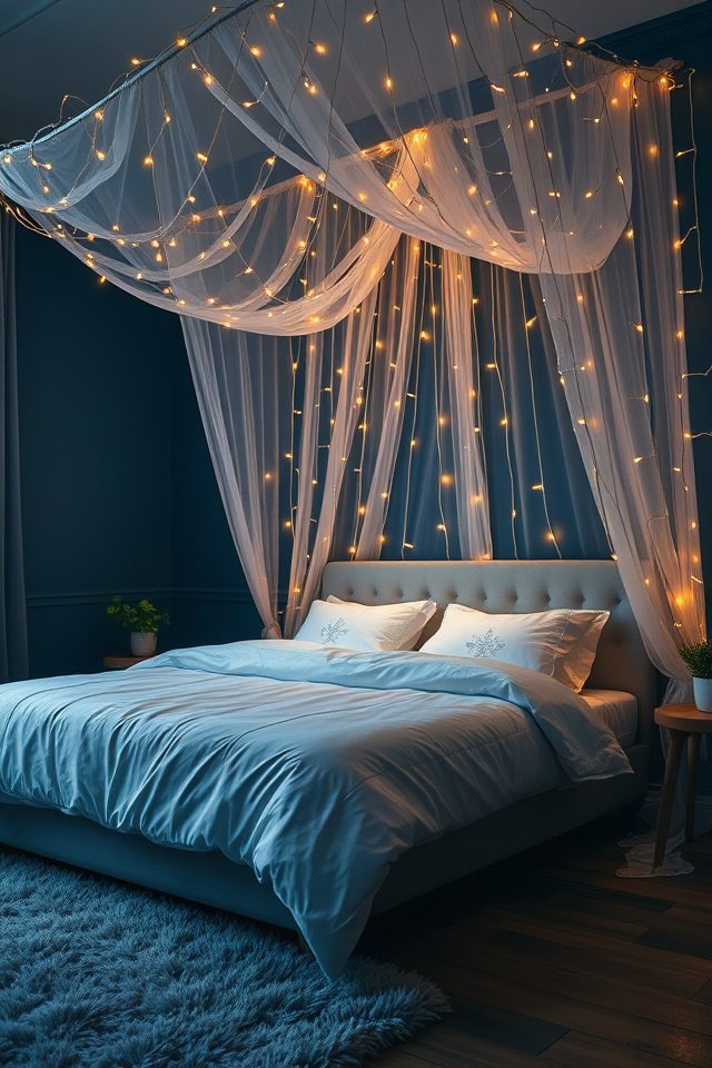 19 Dreamy Celestial Bedroom Ideas to Bring the Night Sky Indoors 3 twinkling string light canopies
