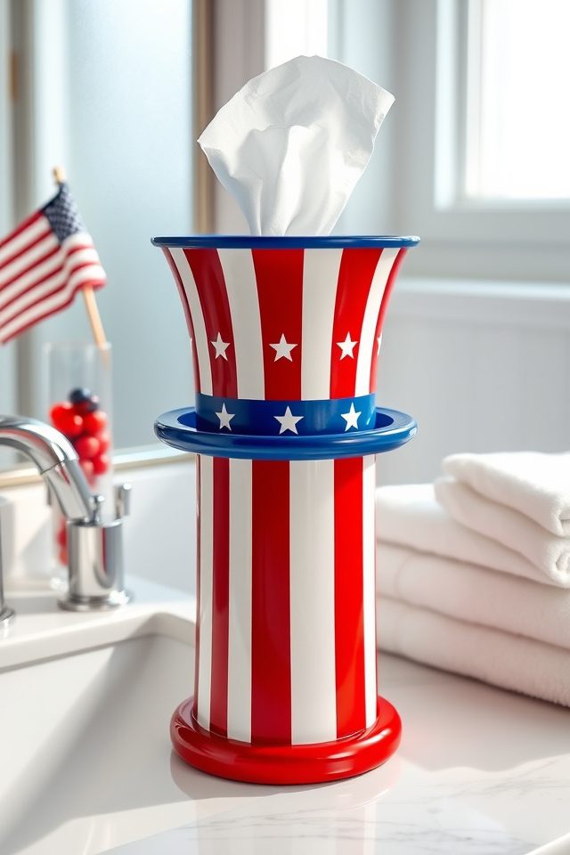 14 Patriotic Bathroom Decor Ideas for July 8 uncle sam tissue holder