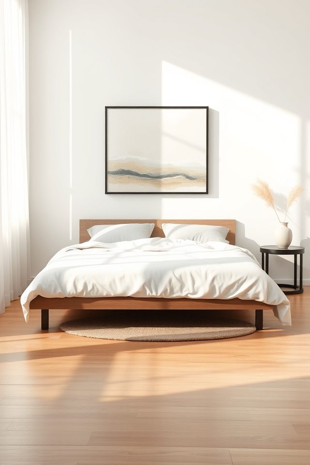 17 Minimalist Bedroom Decor Ideas for a Calm and Serene Retreat 6 use minimal wall decor