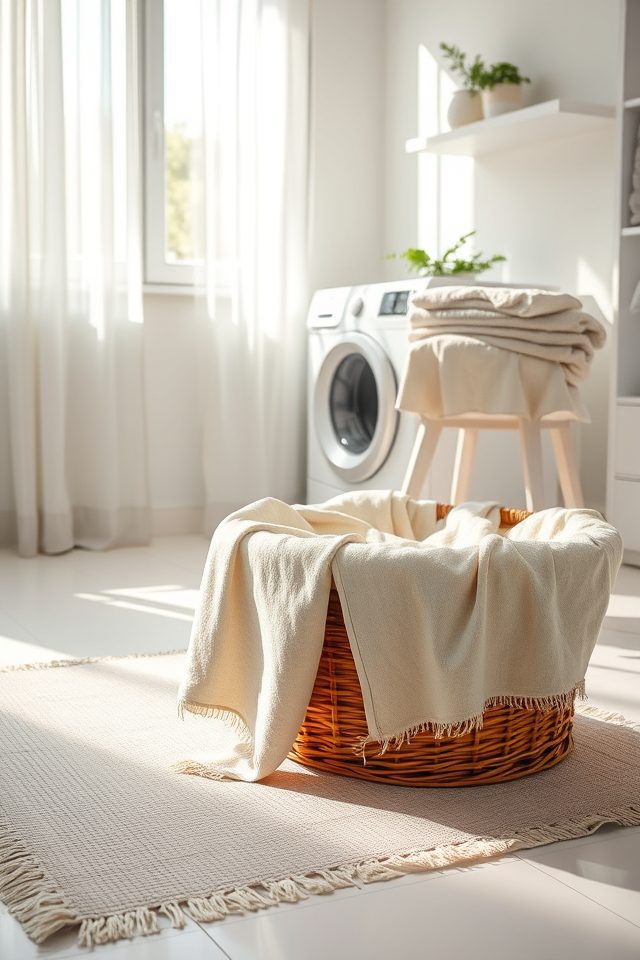 14 Laundry Room Decor Ideas to Brighten National Simplicity Day 13 use soft muted fabrics