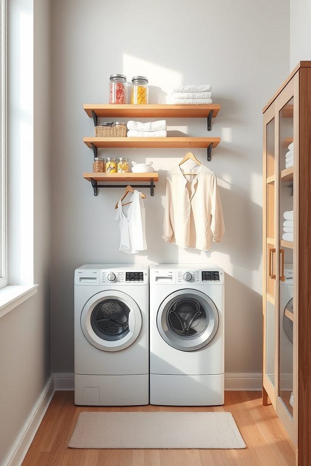 14 Laundry Room Decor Ideas to Brighten National Simplicity Day 10 utilize vertical space wisely