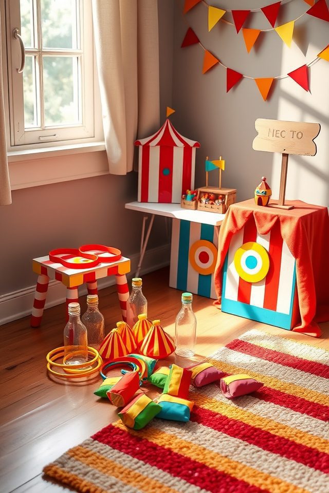 15 Playful Carnival-Themed Kids Room Decor Ideas for Endless Fun 11 vibrant carnival game corner