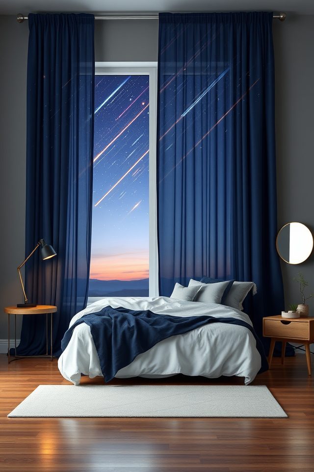 19 Dreamy Celestial Bedroom Ideas to Bring the Night Sky Indoors 11 vibrant meteor shower curtains