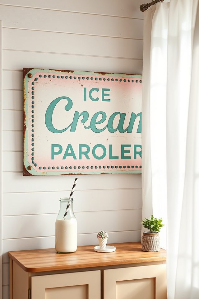 17 Ice Cream Themed Kitchen Decor Ideas 5 vintage ice cream signage