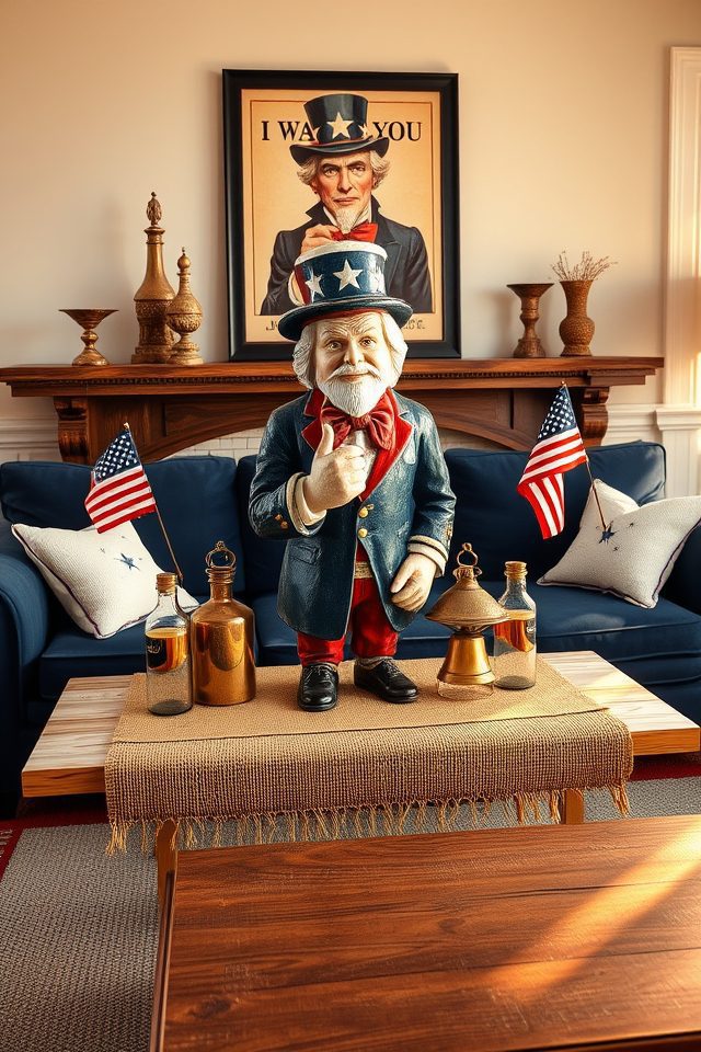 15 Patriotic Living Room Decor Ideas for July 4th 7 vintage uncle sam decorations