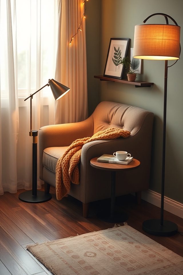18 Ultimate Cozy Corner Ideas to Create Your Personal Haven 3 warm ambient lighting layers