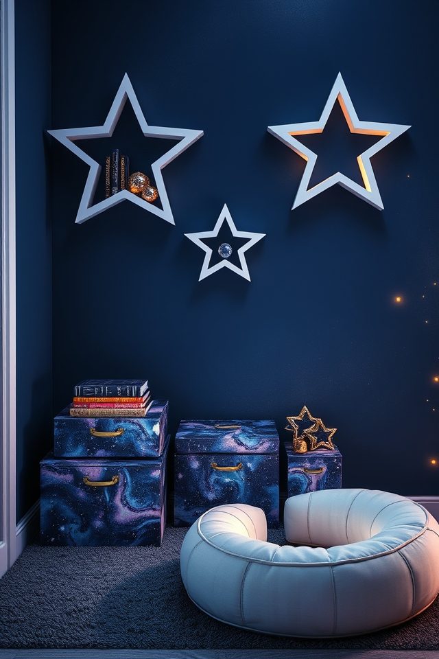 19 Dreamy Celestial Bedroom Ideas to Bring the Night Sky Indoors 19 whimsical celestial storage solutions