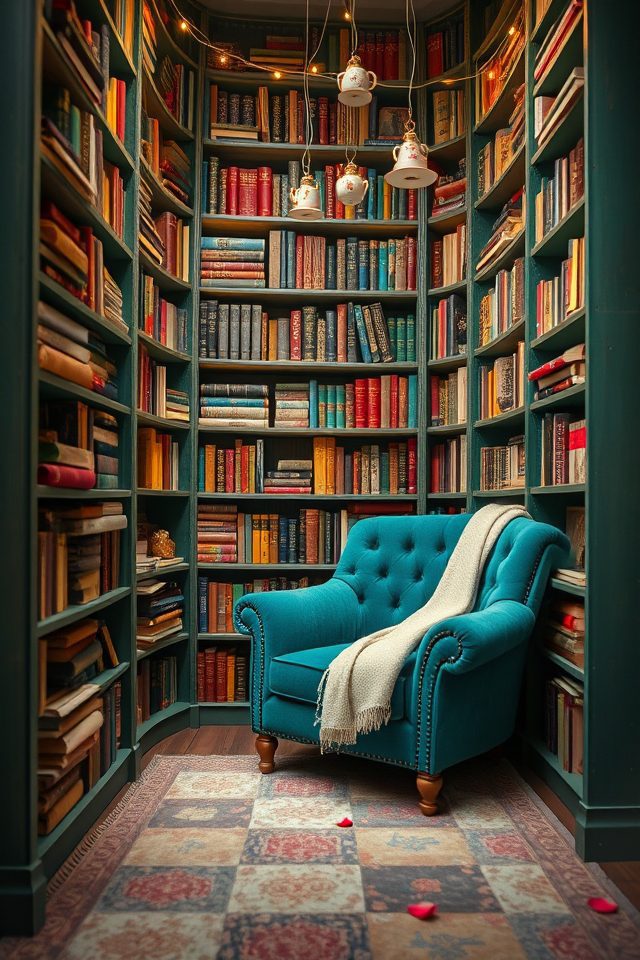 14 Whimsical Art Studio Ideas Inspired by Alice's Adventures 5 whimsical wonderland teal hideaway