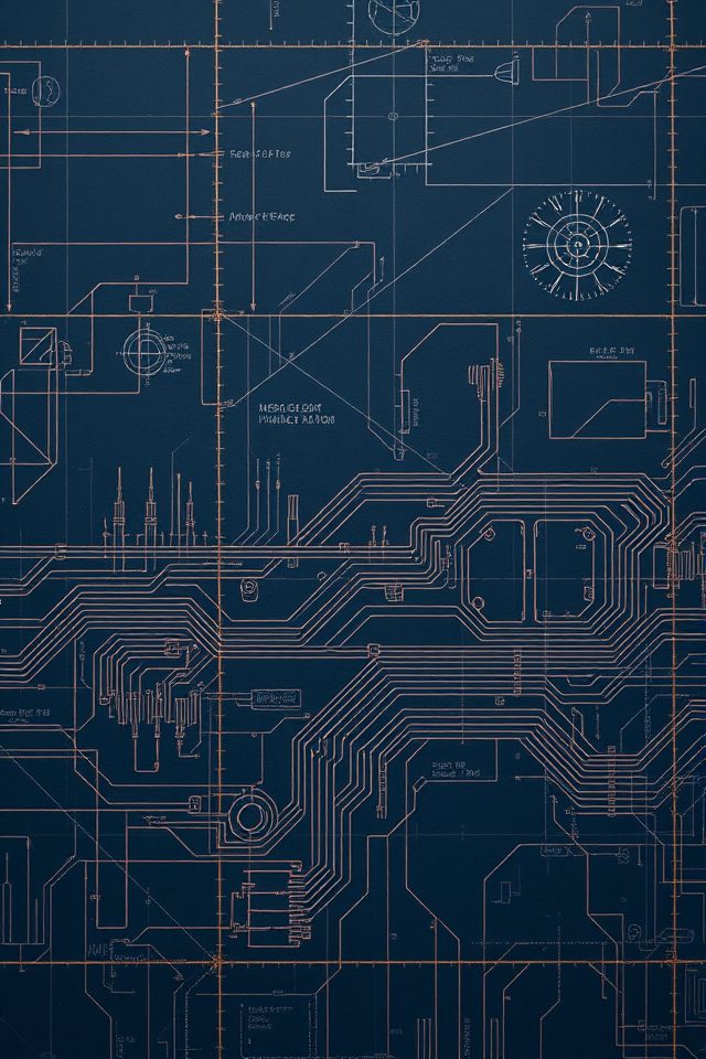 15 Wallpaper Ideas for Engineers to Inspire Your Space 2 blueprints as artistic statements