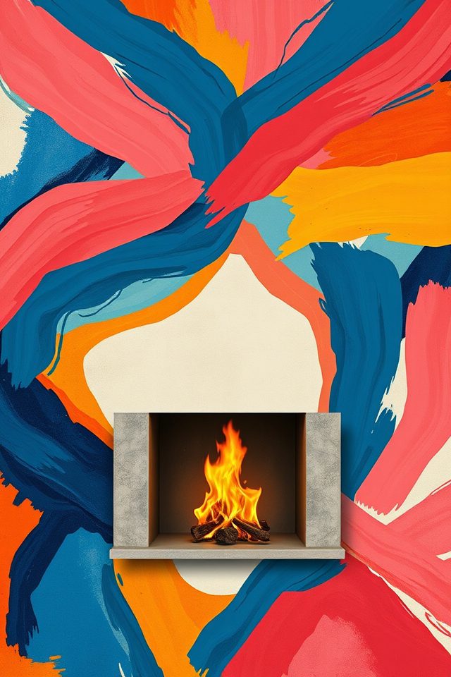 16 Wallpaper Ideas for Fireplace Wall That Inspire Comfort 7 bold vibrant focal point